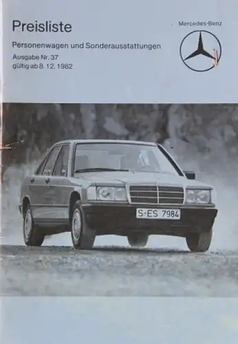 Mercedes Benz Personenwagen Preisliste 1982 Ausgabe 37Mercedes Benz Personenwagen Preisliste 1982 Ausgabe 37Mercedes Benz Personenwagen Preisliste 1982 Ausgabe 37