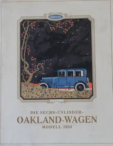 Oakland-Wagen Sechs-Cylinder 1924 Automobilprospekt