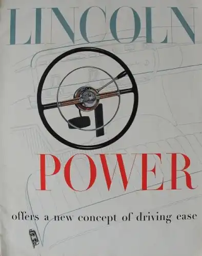 Lincoln 1952 &quot;Power offers a new concept of driving ease&quot; Automobilprospekt