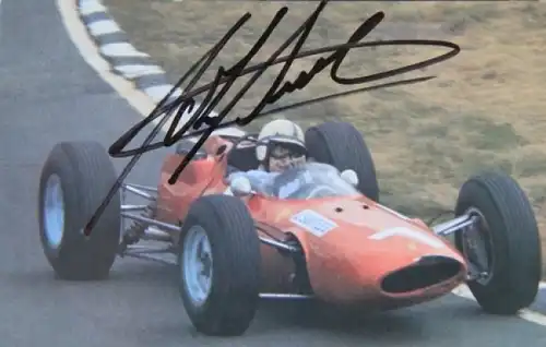 John Surtees Motorrad und Formel 1 Rennfahrer Originalautogramm 1965