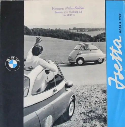 BMW Isetta Modellprogramm 1957 Automobilprospekt