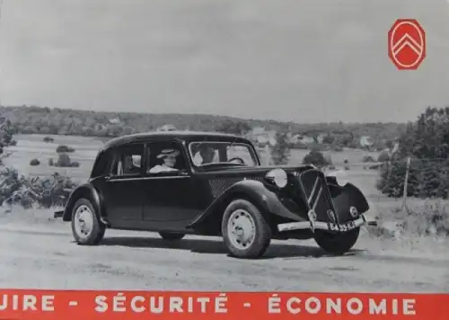 Citroen Traction Avant 15 Six Cylindres 1949 Automobilprospekt