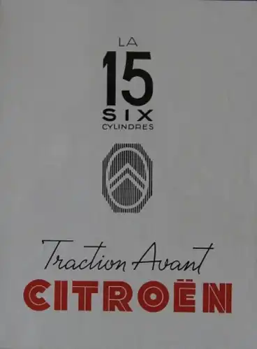 Citroen Traction Avant 15 Six Cylindres 1951 Automobilprospekt