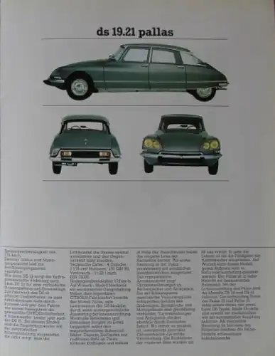 Citroen Modellprogramm 1968 Automobilprospekt
