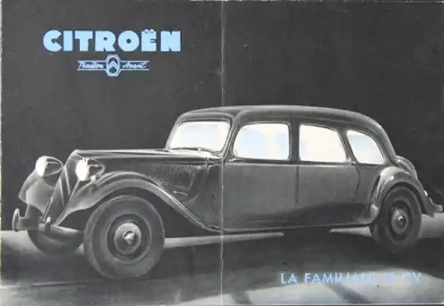 Citroen Traction Avant La Familiale 11 CV 1954 Automobilprospekt
