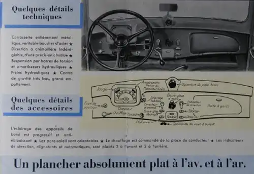 Citroen Traction Avant La Familiale 11 CV 1954 Automobilprospekt