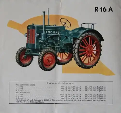 Hanomag R 16 Combitrace 1953 Traktorprospekt