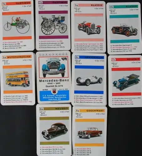 Schmid Spiele &quot;Mercedes Benz einst - jetzt&quot; 1967 Kartenspiel