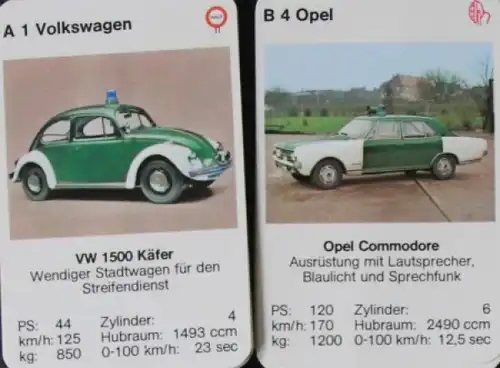 Altenburger &quot;Polizeiwagen&quot; Kartenspiel 1969