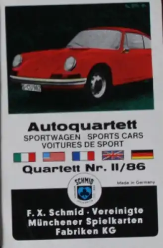 Schmid-Spiele &quot;Autoquartett - Sportwagen&quot; Kartenspiel 1965