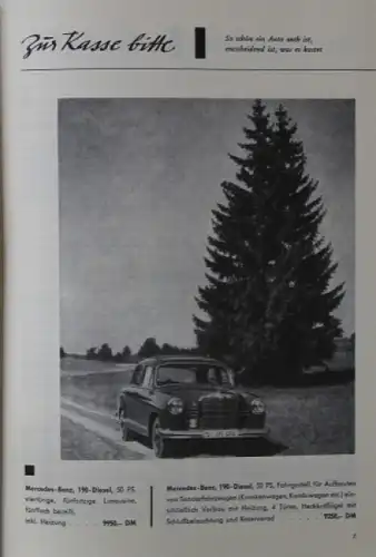 Hansen &quot;Meine Erfahrungen mit dem Mercedes Benz 190 d&quot; Mercedes-Technik 1960