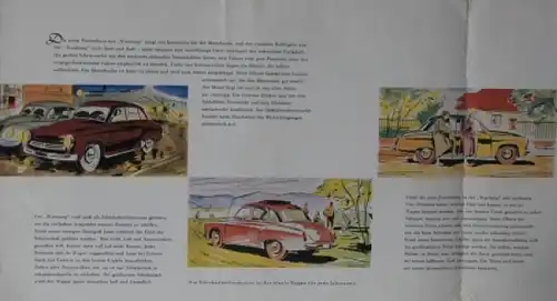 Wartburg &quot;Ein neuer Wagen im Strassenbild&quot; Automobilprospekt 1956