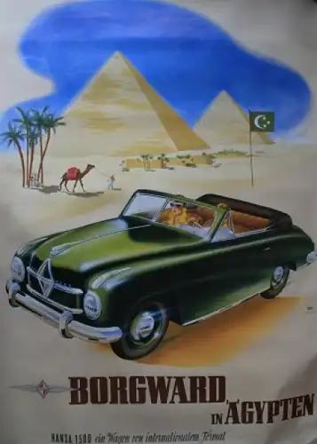 Borgward Werbeplakat - Borgward Hansa in Ägypten - 1956