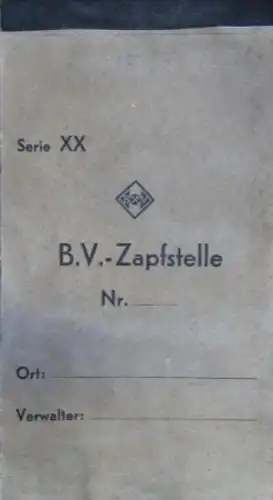 BV Aral Zapfstellen-Quittungsblock &quot;Serie XX&quot; 1935