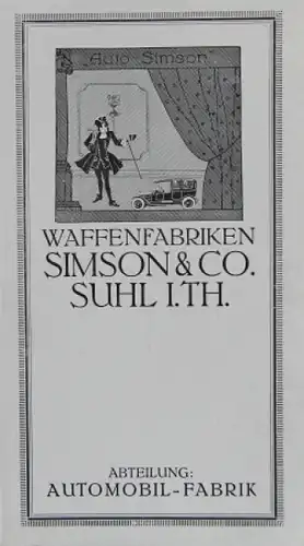 Simson & Co. Typ B - D Modellprogramm 1924 Automobilprospekt