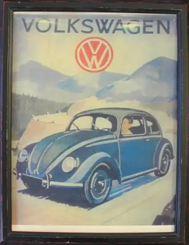 Volkswagen Käfer Werbemotiv gerahmt 1948