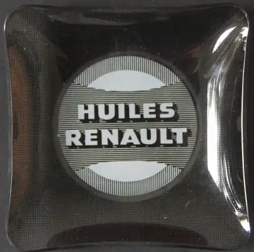 Renault Werbe-Aschenbecher - Huiles Renault - Glas 1955