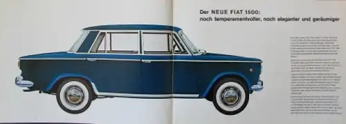Fiat 1500 Modellprogramm 1964 Automobilprospekt