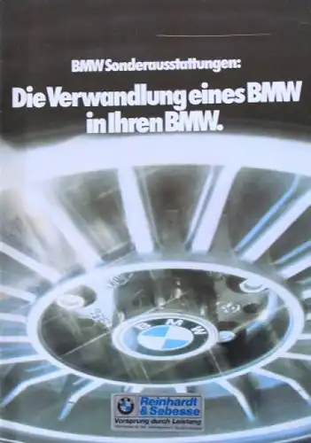 BMW Sonderausstattungen &quot;Die Verwandlung eines BMW&quot; 1979 Automobilprospekt