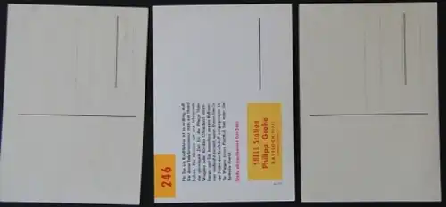 Shell Tankstellen drei Werbepostkarten 1930-1950
