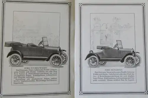 Ford Modellprogramm Fabrikate 1924 Automobilprospekt