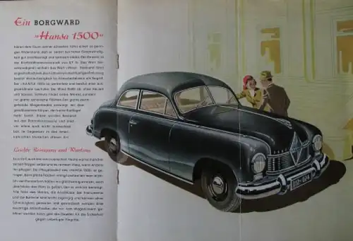 Borgward Hansa 1500 &quot;Eine klare Entscheidung&quot; 1953 Automobilprospekt