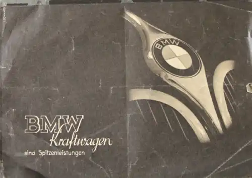 BMW Kraftwagen Modellprogramm 1938 Automobilprospekt