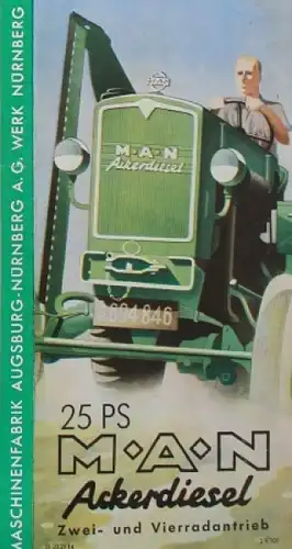 MAN Ackerdiesel 25 PS &quot;Die Arbeitsmaschine&quot; 1952 Traktorprospekt