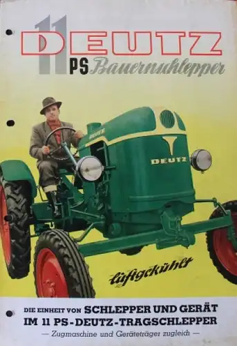 Deutz 11 PS Bauernschlepper 1955 Traktorprospekt