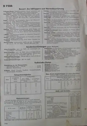 Lanz Bulldog Ackerluft 25 PS D 7506 Traktorprospekt 1939