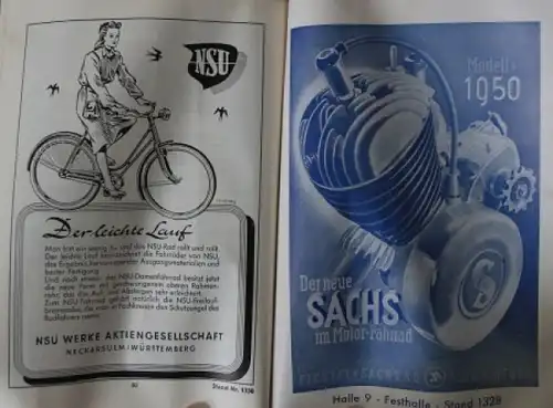 &quot;Ausstellung der Zweirad-Industrie - Frankfurter Frühjahrsmesse&quot; Motorrad-Ausstellungskatalog 1950