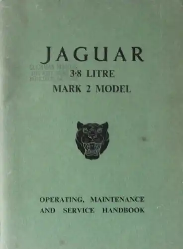 Jaguar 3.8 Liter Mark II 1960 Betriebsanleitung