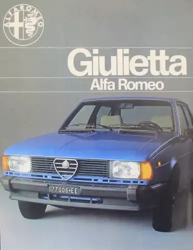 Alfa Romeo Giulietta Modellprogramm 1977 Automobilprospekt