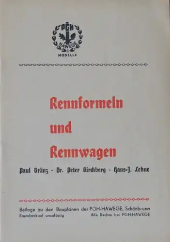 Gränz &quot;Rennformel und Rennwagen&quot; Motorsport-Technik 1955