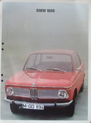 BMW 1600 Modellprogramm 1967 Automobilprospekt