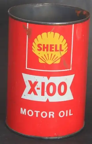 Shell &quot;X-100 Motor Oil&quot; 1 Liter Oeldose 1955