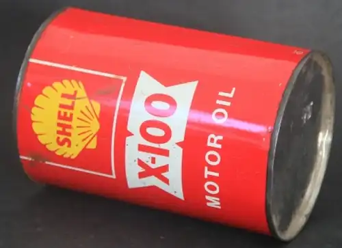 Shell &quot;X-100 Motor Oil&quot; 1 Liter Oeldose 1955