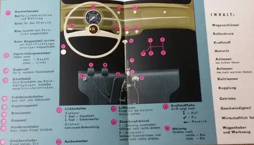 Volkswagen Käfer &quot;Kleine Anleitung&quot; 1957 Automobilprospekt