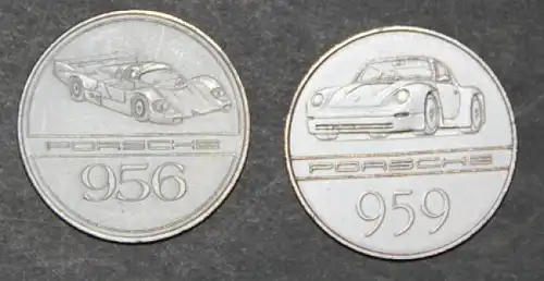 Porsche Kalendermünzen für 1984/1985 Messing