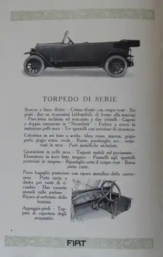Fiat 505 Modellprogramm 1924 Automobilprospekt