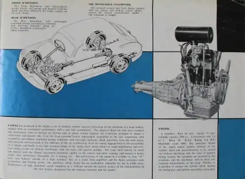 Lancia Appia Modellprogramm 1954 Automobilprospekt