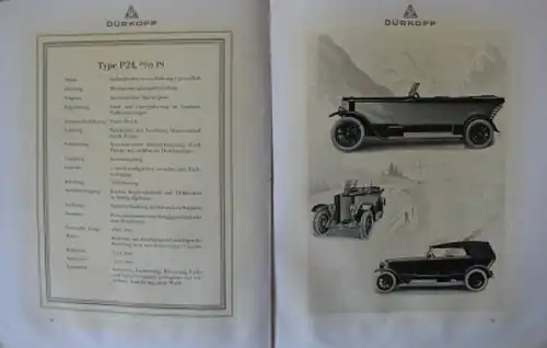 Dürkopp Motorwagen 1924 Automobilprospekt