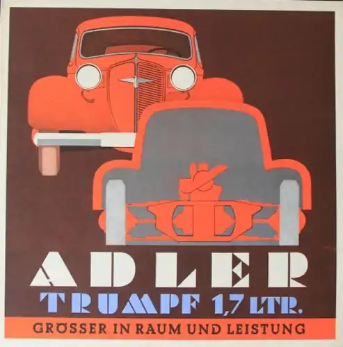 Adler Trumpf 1,7 Liter Automobilprospekt 1936