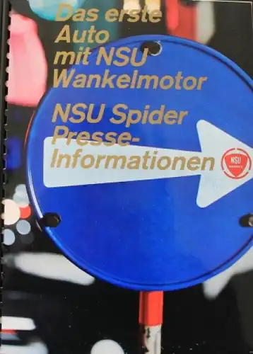 NSU Wankelspider Modellprogramm 1963 PressemappeNSU Wankelspider Modellprogramm 1963 Pressemappe