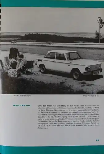 NSU Typ 110 Modellprogramm 1968 Pressemappe