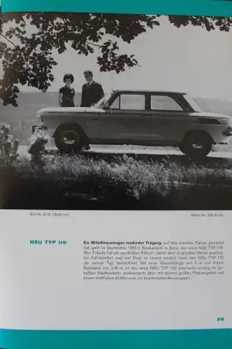NSU Typ 110 Modellprogramm 1968 Pressemappe