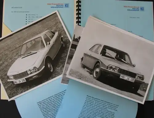 NSU RO 80 Modellprogramm 1968 Automobil-Pressemappe