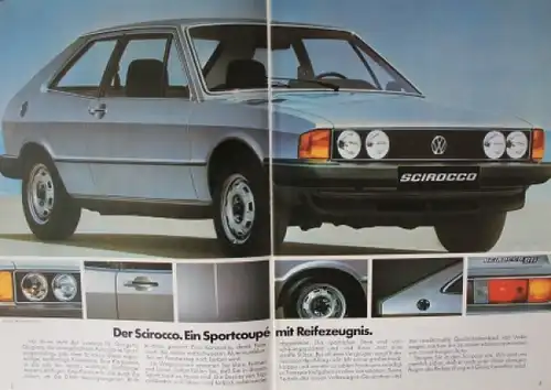 Volkswagen Scirocco Modellprogramm 1978 Automobilprospekt
