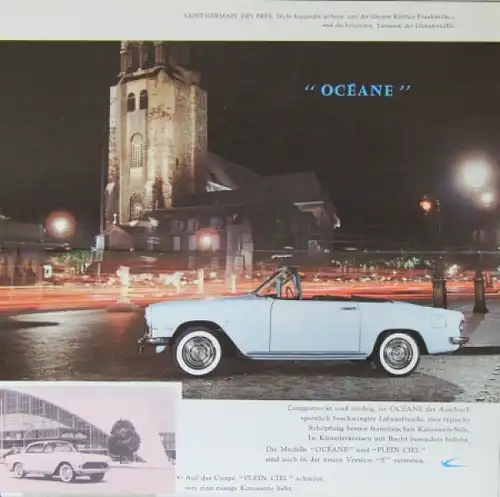 Simca Modellprogramm 1958 Automobilprospekt
