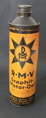 &quot;RMV Rhein Motoroel Graphit-Motoroel&quot; 1 liter Oelblechdose 1950